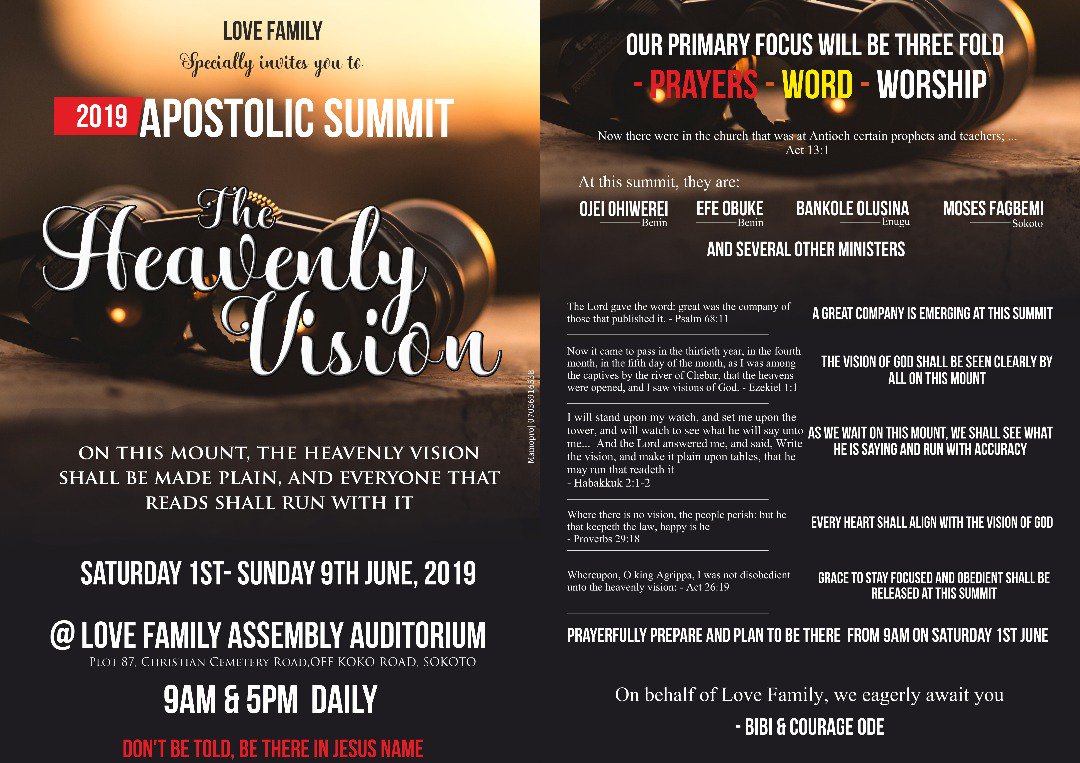 If you desire to attend, please click on the link below and fill the registration form to aid us in proper planning and preparation. Feeding and accommodation is free for those coming in from outside Sokoto. 
tinyurl.com/yx8fplnl