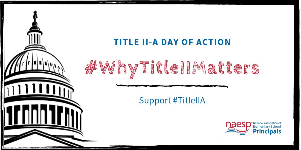 Districts use #TitleII to establish and support high-quality principal induction and mentorship programs that improve classroom instruction and student learning. #WhyTitleIIMatters #TitleIIFacts <a href="/naesp/">National Assoc. of Elementary School Principals</a> <a href="/RepDonBeyer/">Rep. Don Beyer</a>