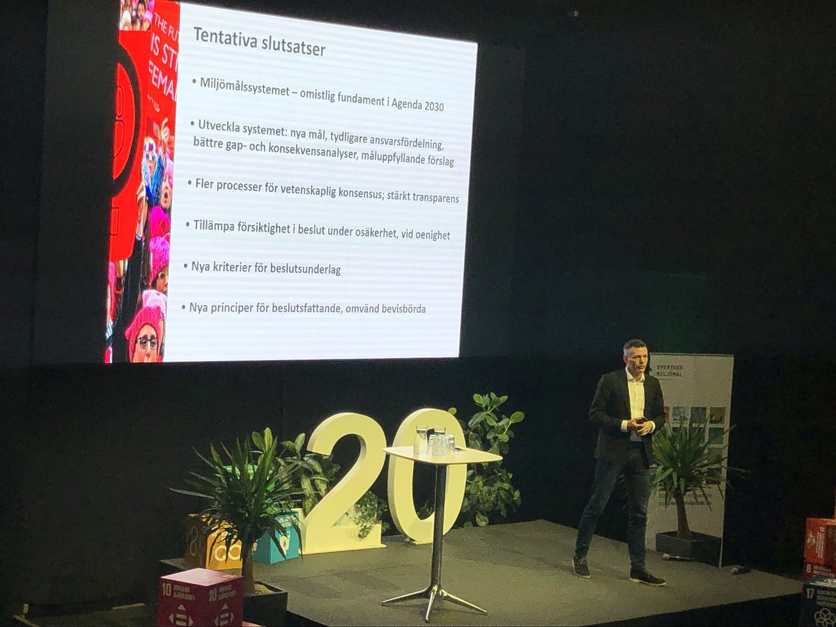 "Det vi kan göra för att nå det här är att krossa patriarkatet. Tack!"
Mikael Karlsson, KTH angående vad som måste till för att målen ska nås. 
#Miljömålsdagarna