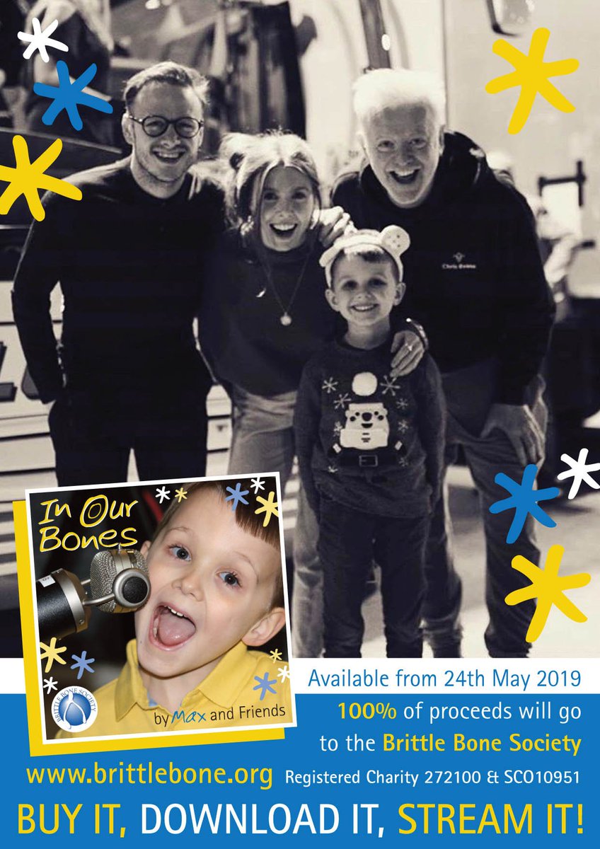 BrittleBoneUK's tweet image. 2 days to go until the release of the fantastic single “In our Bones” by Max &amp;amp; Friends! Please support this fantastic project, sharing our posts, streaming it, and downloading it.   100% of proceeds will come to the Brittle Bone Society.  #INOURBONES #MAXANDFRIENDS