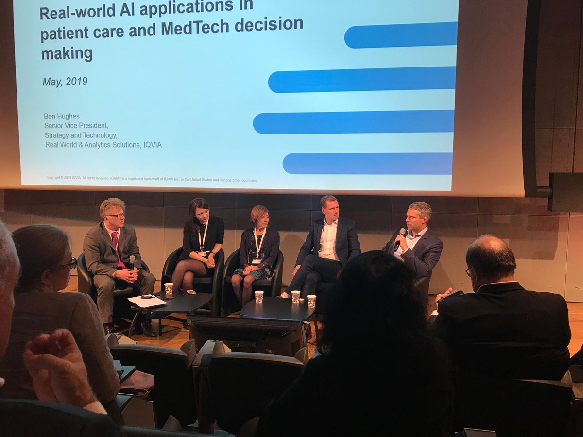 Interesting discussions today at #MTF2019 on the expected impact of #AI and #ML in patient care and MedTech decision making with #IQVIAMedTech, <a href="/Siemens/">Siemens</a>, <a href="/Diabeloop/">Diabeloop</a>, The Werfen Group and the University of Twente.