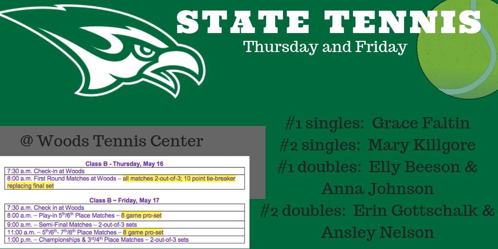 State Tennis starts TOMORROW!  Go Hawks!!!!