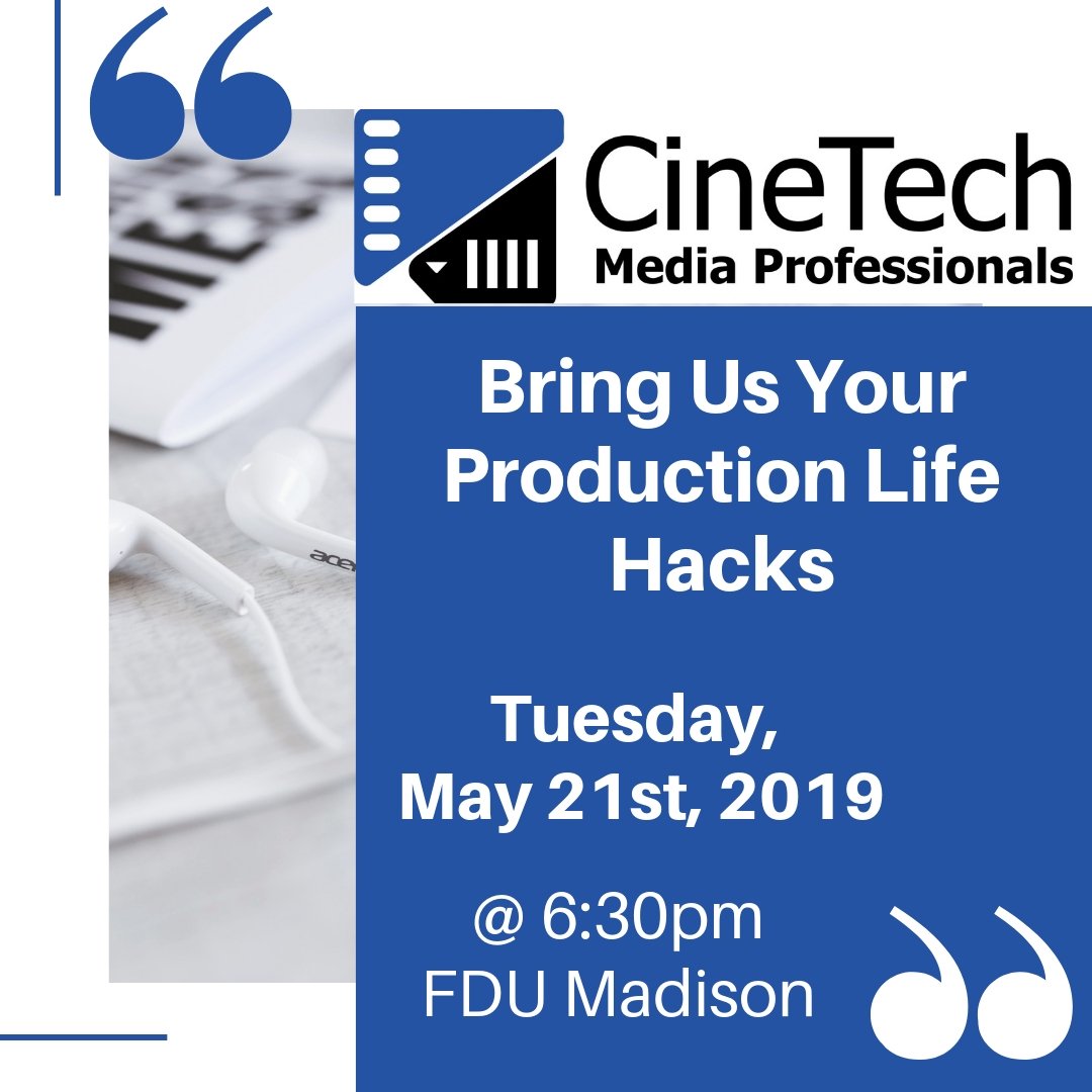 CineTechPros's tweet photo. 🎥 Show The CineTech Media Pros your Production Life Hacks on Tuesday, May 21st! + info on @EasternVideoExp 📹 - https://t.co/Dxih08dTvI #Production #VO #Lighting #Video #Hacks #TricksOfTheTrade #Tools #ProductionSecrets #Workflow #EasternVideoExpo #Video https://t.co/GCu3Vl5AHA