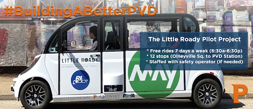 ProvPlanning's tweet photo. Starting today, a fleet of electric vehicles will begin offering free rides along a fixed route in the Woonasquatucket River Corridor, expanding transit in our neighborhoods. This project is the result of a collaborative effort between the Providence, @RIDOTNews  and @RIPTA_RI https://t.co/hWefDVLf84
