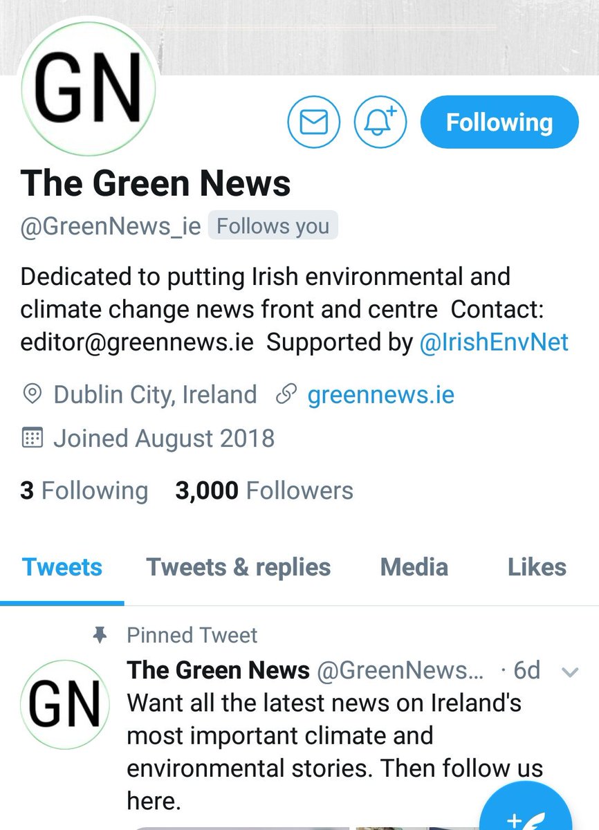 Niall_Sargent's tweet image. Today we hit 3,000 @GreenNews_ie followers since we opened the account last August

Thanks for all the support of those following us who want environmental news front and centre as we face the #ClimateEmergency

Please spread the word &amp;amp; we will have 30,000 fans in no time! :-)