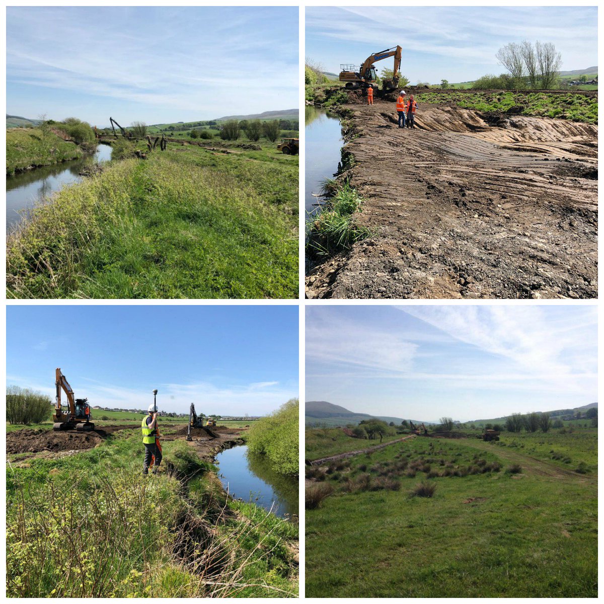 Stunning day as work goes on at the River Nith, near New Cumnock, East Ayrshire. #cbecuk #riverrestoration #environment #Nith #RiverNith #NewCumnock