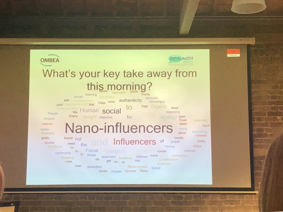 Nice wrap up of the morning’s talks... great to see the ‘human’ factor coming through so prominently - supporting the growing rise of nano-influencers #SocMedResults #socialmedia