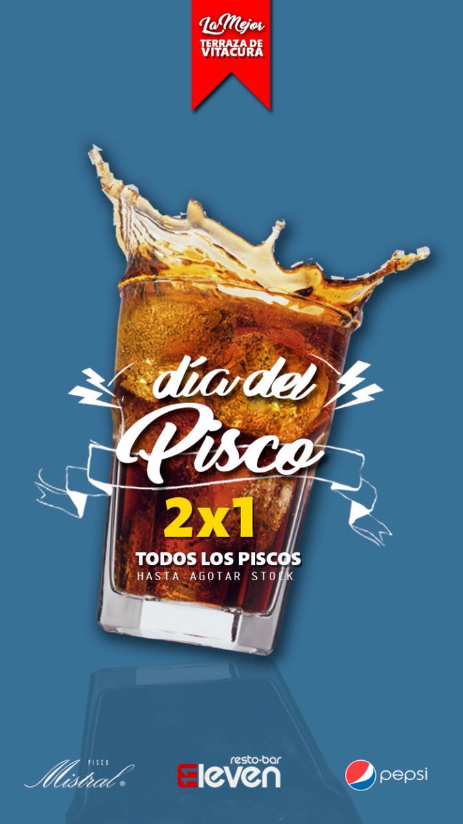 ElevenRestobar's tweet image. JUNTEN SED!! Hoy se  festeja el Día Nacional del Pisco y en la mejor terraza de vitacura te esperamos con 2x1 en toda la carta de piscos. 

#DiaNacionalDelPisco  #chile