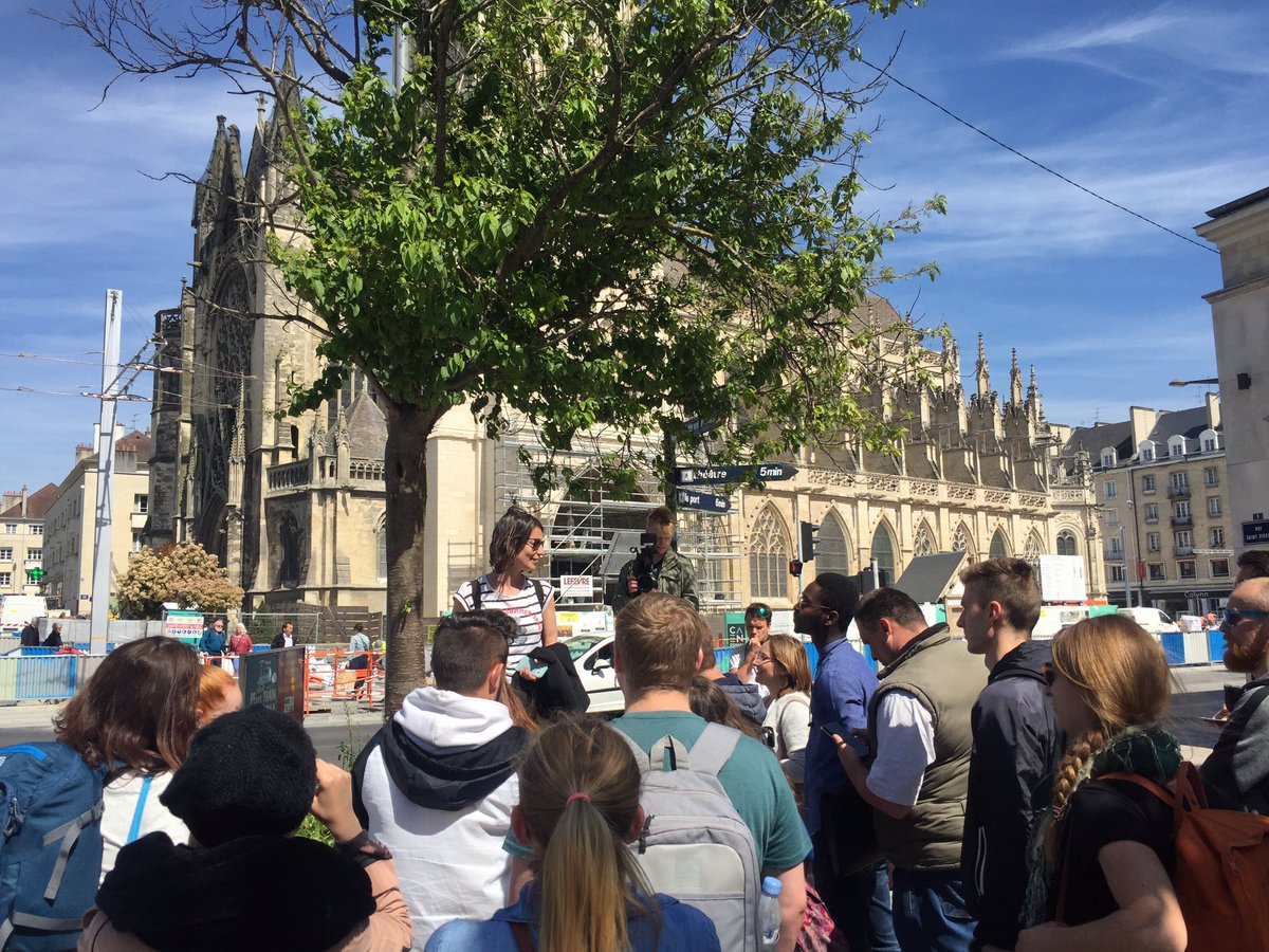 PONT_oon's tweet photo. Alice of GIP @GRETA_Normandie is currently taking PONToon partners and beneficiaries on a tour of #Caen whilst some of the group try out the PONToon mapping app built by @TinRaven ! https://t.co/wBI6Jps18L