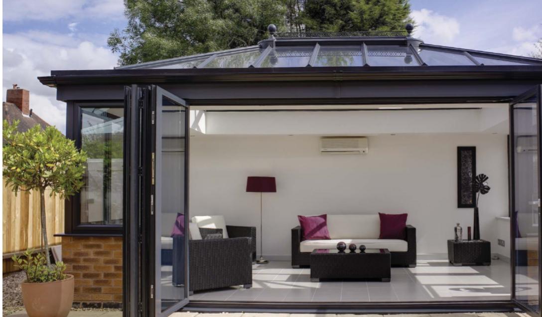 Conservatories,  The versatile construction system allows virtually endless design options, while the wide range of finishes and on-trend colours mean your finished conservatory can perfectly complement or contrast with the rest of your home.