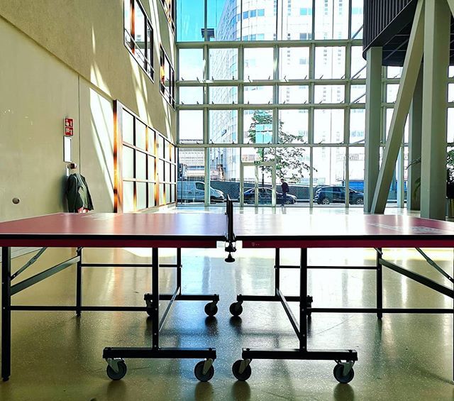 Fun times at Work! Spectated a quick ping pong match on our Magenta table, just one of the few cool knick knacks we have at the office! bit.ly/2LFMeng