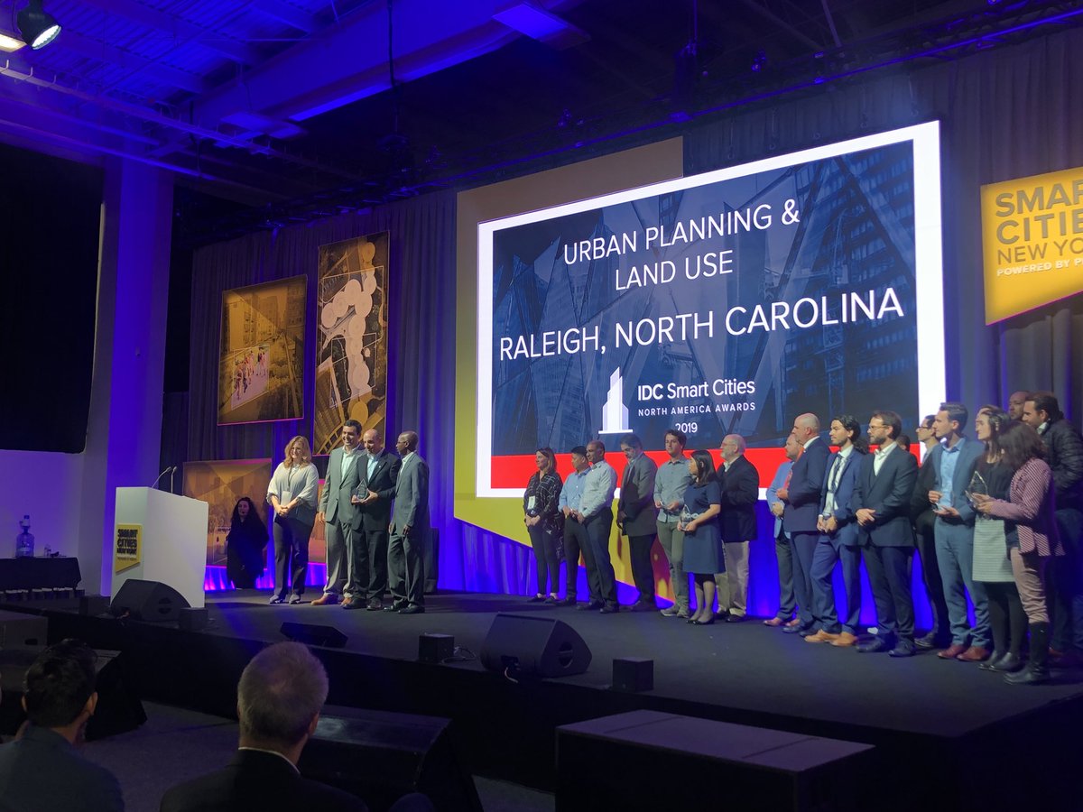 EsriSLGov's tweet photo. .@RaleighGov was presented with their award yesterday from @IDC at the #SCNY19 for using #GIS to coordinate emergency response across their community. https://t.co/Xf2mslwQ3e