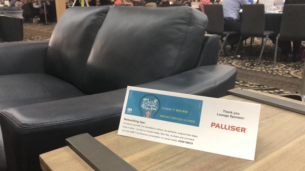QNETManitoba's tweet image. Thank you @palliserfurn for providing furniture for the #QNETMB19 lounge!