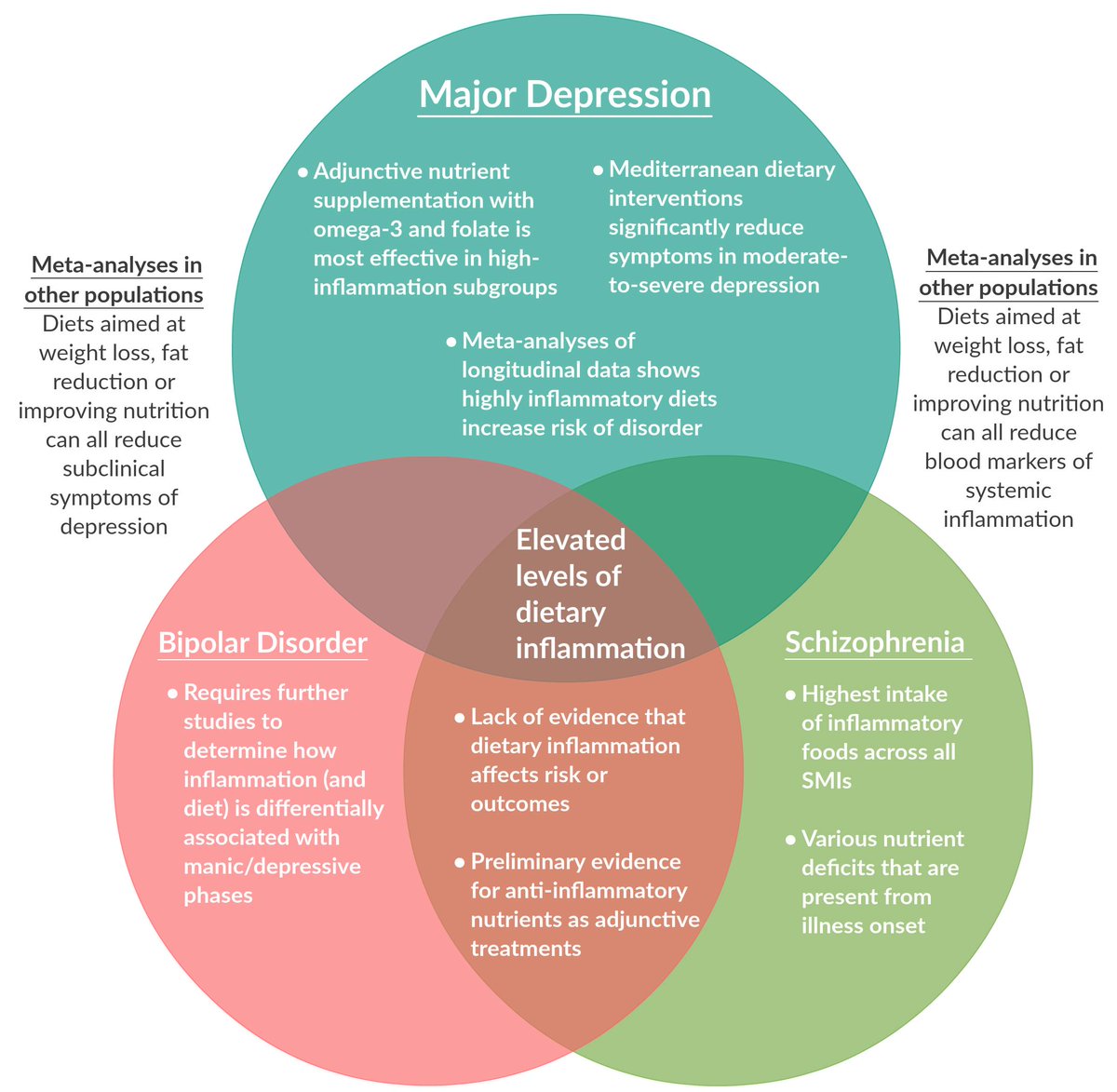Diet, Nutrition and Inflammation are all mentioned more and more in relation to Mental Health - but where is the evidence for any role of 'dietary inflammation' in Severe Mental Illness? Our new paper explores: frontiersin.org/articles/10.33…