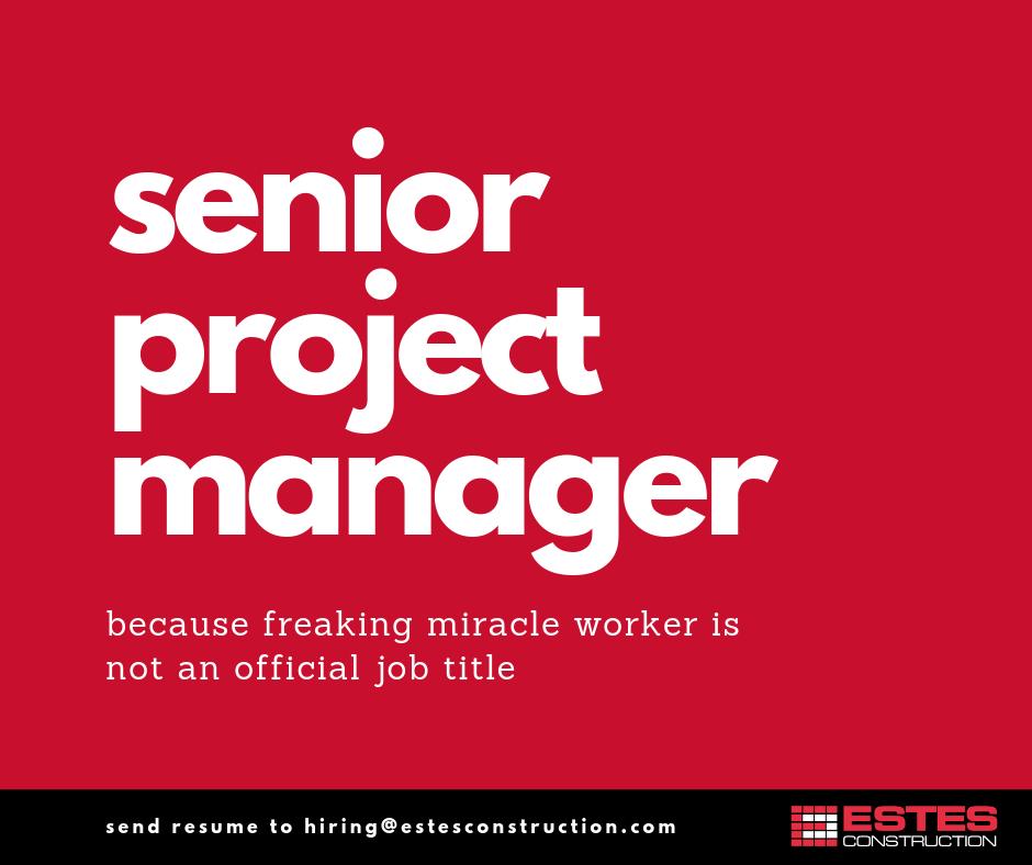 Calling all PM's! Check out this and other current openings here: estesconstruction.com/careers.html #hiring