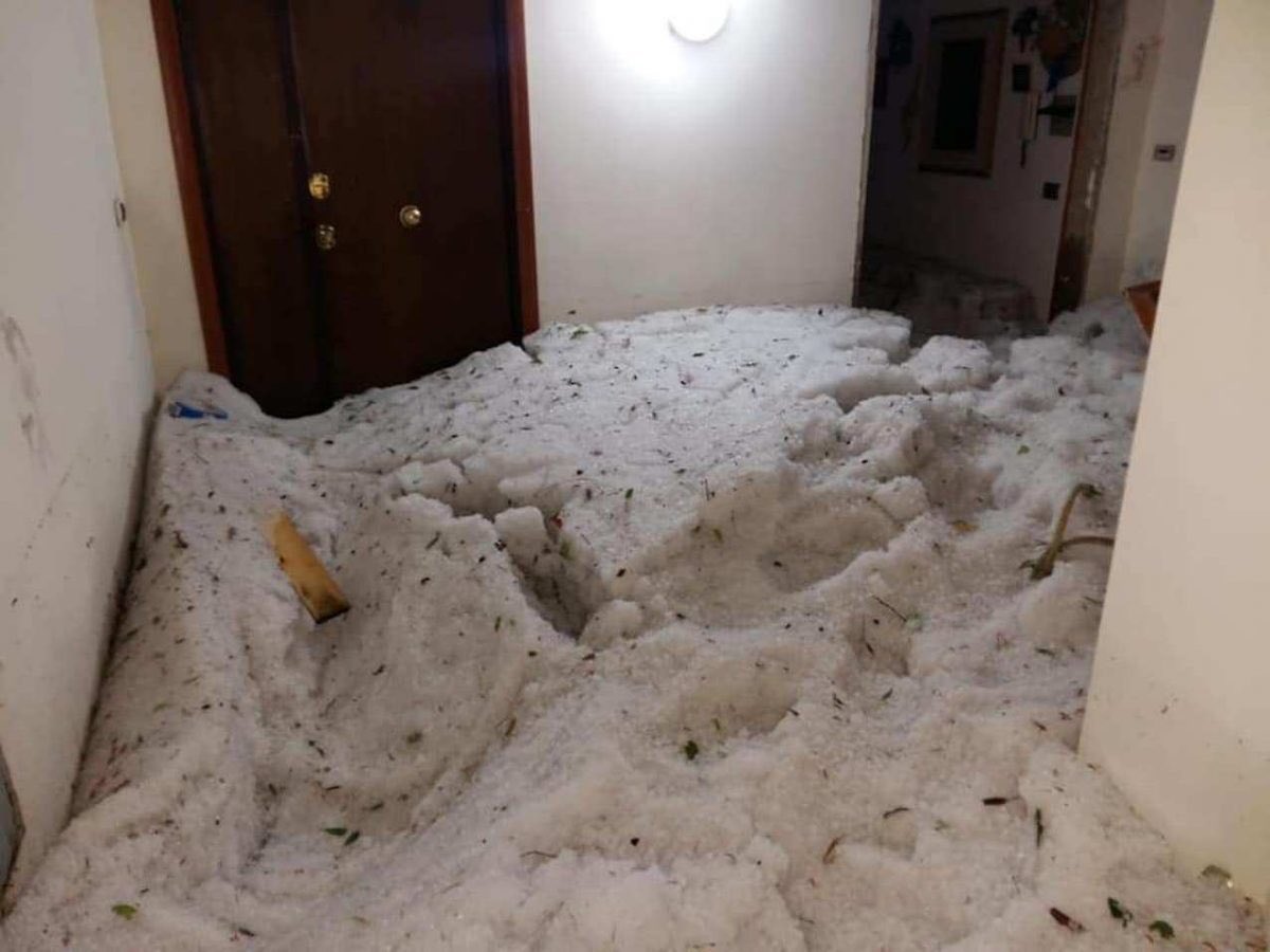 's tweet image. Non è un film di fantascienza.
Non è uno scherzo di #Halloween 
E, soprattutto, NON È #MALTEMPO
È la grandinata incredibile che ha colpito #Lavinio e, in queste foto, invaso una palazzina.
È #emergenzaClimatica
E chi la nega è un irresponsabile 
#tempoDiAgire
#PrimaDelDiluvio