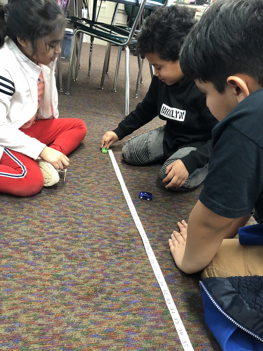 MrsIsomsFriends's tweet photo. Do cars travel farther if you pull them back more? We used pull-back cars and measured the pull and how far they traveled to see if there was a relationship. #measurementfun #littlemathematicians https://t.co/rSYCv9ZC5B