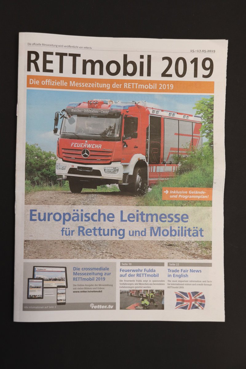 Noch nicht auf die Messe geschafft? Kein Problem. Wir informieren dich mit der crossmedialen Messezeitung zur RETTmobil 2019 über alle wichtigen News. Egal ob vor Ort oder zu Hause.

Zur digitalen Messezeitung kommst du hier: retter.tv/rettmobil-vera…