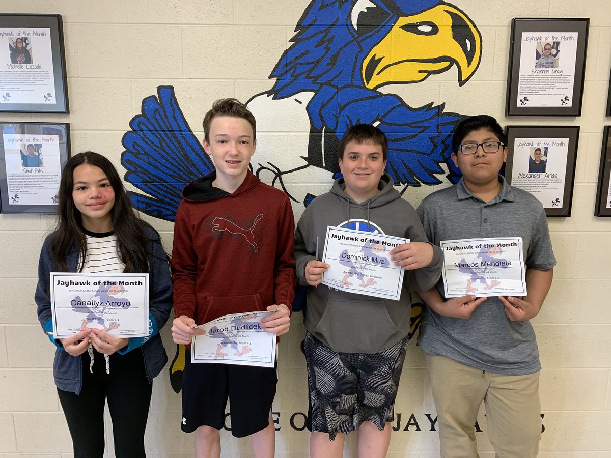 Congratulations to these 7th graders for being Jayhawks of the Month! 👏