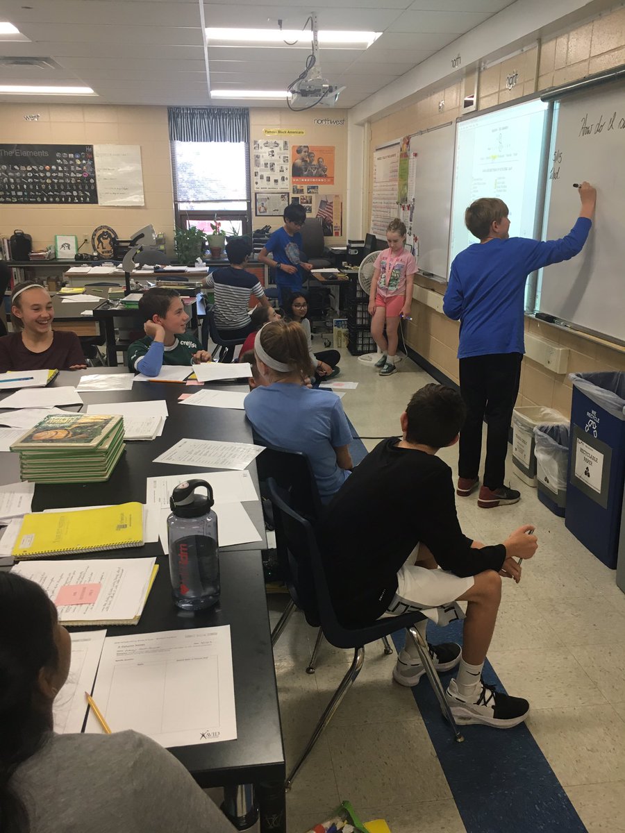 shanerado's tweet photo. CSGs in 6th grade science. Great Socratic Inquiry! @HuelSanders @WHMS_SDE @AVID4College #wicorwednesday #wildcatgr8 https://t.co/UbaO2soBvl