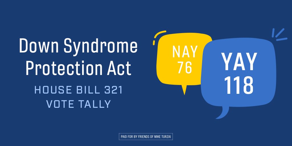 Pennsylvania has not allowed an abortion based on the sex of the baby since 1989, when the state enacted a provision which has not been challenged in any court. Why then would we allow an abortion because of a Down syndrome diagnosis? These babies deserve a chance at life.