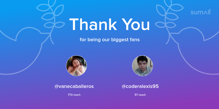 devslabgt's tweet photo. Our biggest fans this week: vanecaballeros, coderalexis95. Thank you! via https://t.co/tyx3W8r32u https://t.co/IoKIIOVCGs