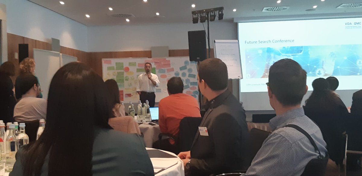 sernauto's tweet photo. ¡Seguimos en la International Licensee Meeting de la VDA-QMC! Ahora, de workshop interactivo… analizando los cambios acaecidos en el sector en la última década. ¡Con licenciatarios VDA-QMC de todo el mundo! #SernautoSuma https://t.co/o68qSjKF74