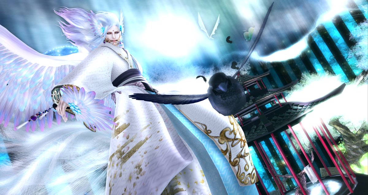 自分の作品を撮り直すシリーズ。
今回は『鳳凰』
この鳳凰には献上される為に捕らえられた鳳凰が番を想って弱っていく中、突如現れた鴉と契約して己の美しい声と引き換えに自由を得るという自作小話があります。
鳳凰は男女そろって鳳凰と呼ぶらしいので男女作りました。
美麗的神話がイメージ曲です。