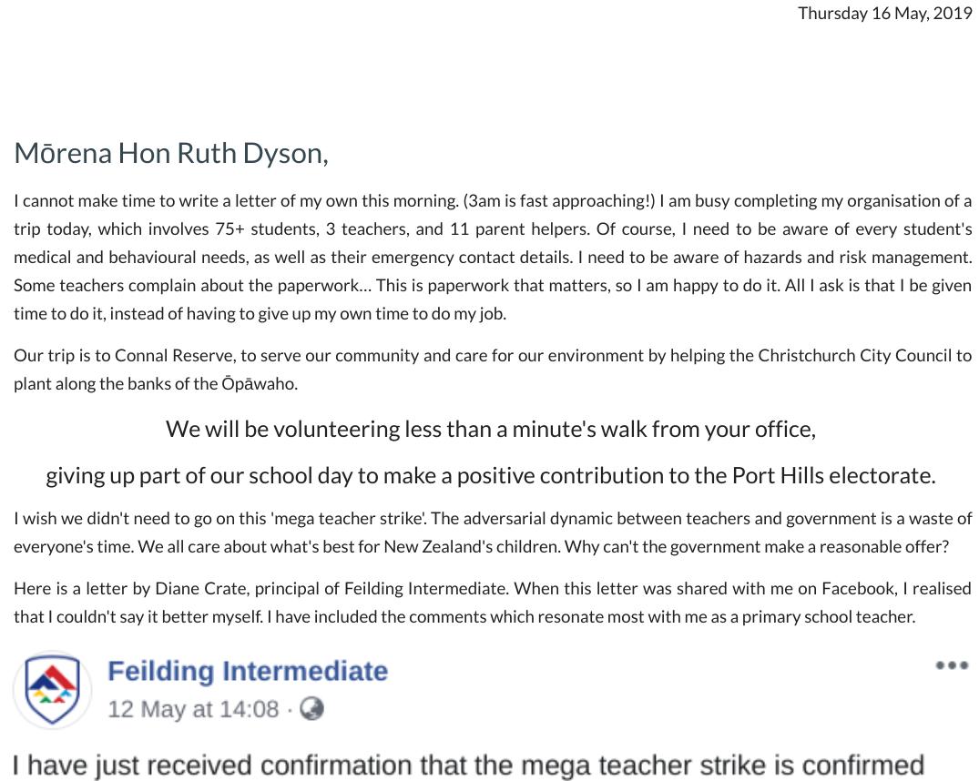 GiftedForGood's tweet photo. Mōrena @ruthdysonmp, 

Our school is planting by the river near your office today. Please read my 5th open letter to you at https://t.co/BUJizwg2vC We are all looking forward to your response. #kuataetewā https://t.co/rDbIK7hICR