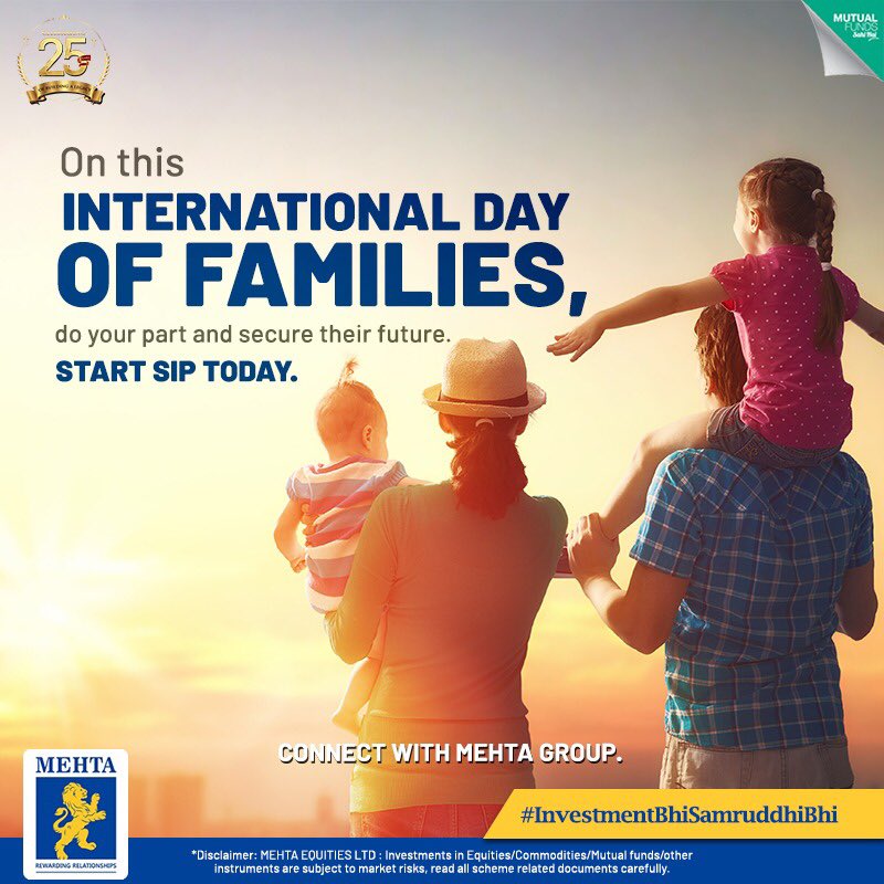 group_mehta's tweet photo. Happy International Day of Families! 

#MehtaGroup #InternationalDayOfFamilies #YourTrustedFinancialPartner #InvestmentBhiSamruddhiBhi https://t.co/tOxEZtVIjC