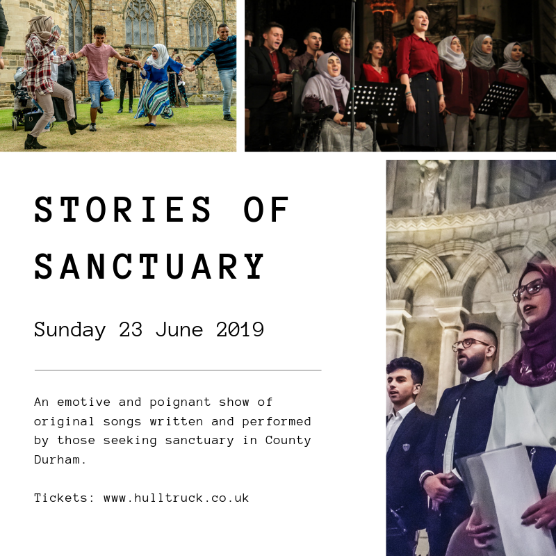 HullUniEvents's tweet photo. We're looking forward to welcoming @SanctuarySongs to @UniOfHull next month to celebrate @RefugeeWeek
Come along to watch the #sanctuary seekers choir perform songs about their experiences as #refugees and hopes for the future.

🎟️TICKETS: https://t.co/plhkDxf6km 
#hullunievents https://t.co/2S7ihOxahC