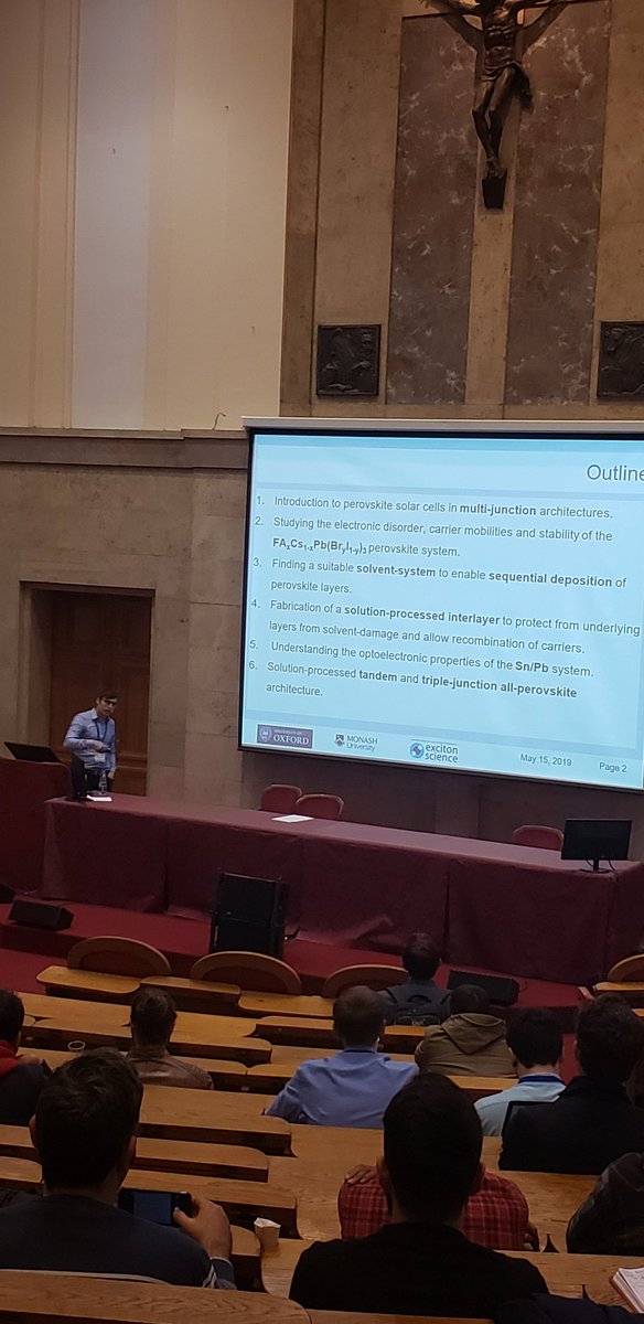 KitaK001's tweet image. David McMeekin talking about the wonders of all solution-processed tandems :) #HOPV19