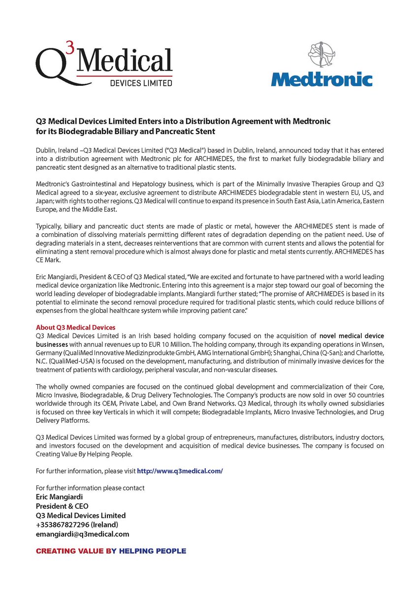 Q3 Medical Devices Limited Enters into a Distribution Agreement with Medtronic for its Biodegradable Biliary and Pancreatic Stent

finance.yahoo.com/news/q3-medica…

marketwatch.com/press-release/…