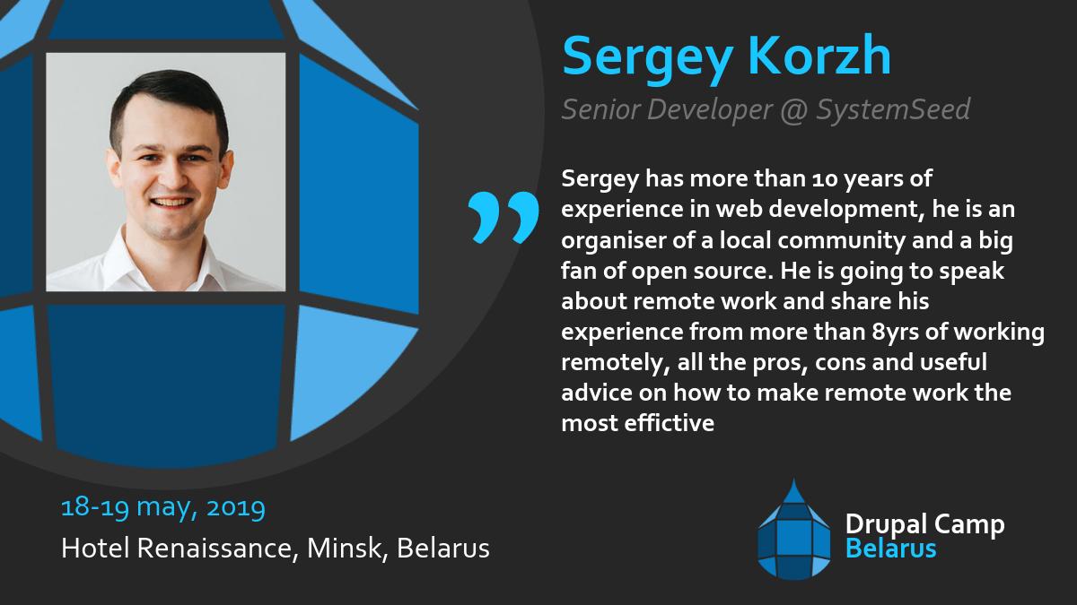 drupalbelarus's tweet image. Next but not the last! Another speaker from @systemseed Sergey @skorzh88 Korzh! 🥁🤩☺️

#drupal #drupalcamp #drupalcampbelarus2019 #drupaleurope #minsk #belarus #tickets