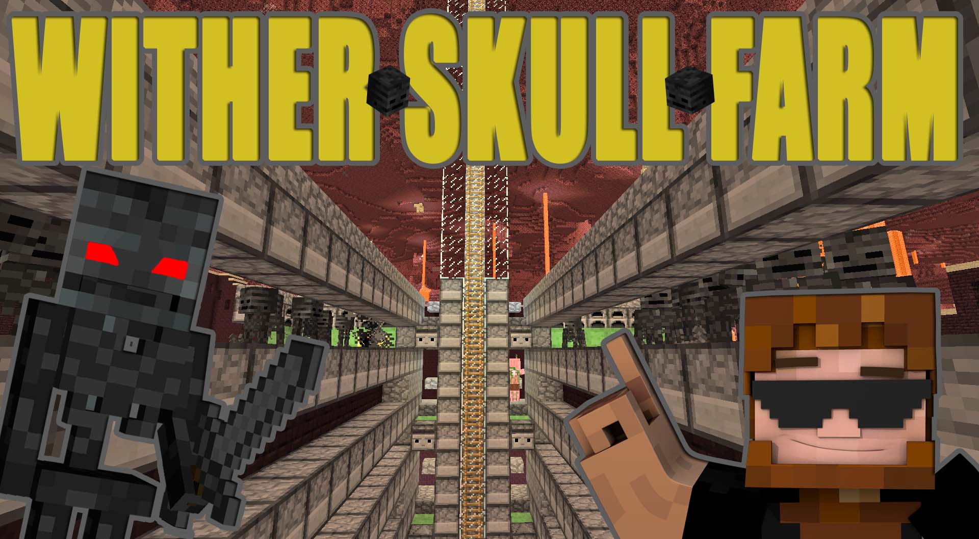 O Xrhsths Dataless2 Sto Twitter Lots Of Hours Went Into This One Smash All Those Buttons Guys New Wither Skeleton Skull Farm Super Fast T Co Uuohvzxbrq Via Youtube Minecraft Vanilla Epicfarms