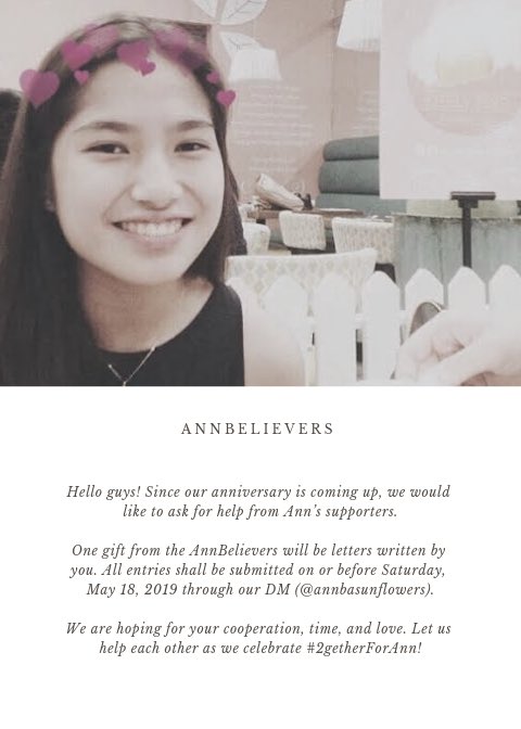 annbasunflowers's tweet photo. Hello, come and join us as we celebrate our 2nd anniversary! 💙 @ANN8elieversOFC https://t.co/K0Rys0t9TY