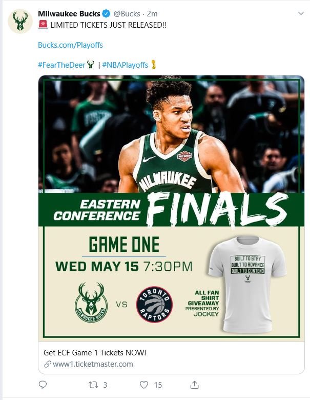 jockradsteen's tweet photo. @Andrewjd20 @MikeCurkov @Bucks @FiservForum @CBS58 Case in point.....Game day of our first appearance to the ECF since 2001 and bucks twitter is still trying to dump the tickets they took back from the ticket holders two days prior to the playoff's starting...That one blew up in your face @AlexanderLasry https://t.co/QbWb5izqJq