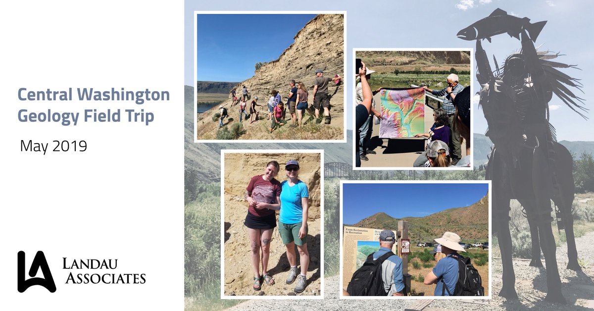 LandauAssoc's tweet photo. Landau Associates’ 2019 Central Washington Geology Field Trip was attended by 30 inquisitive employees and clients, who wanted to learn more about the complex and dynamic geologic setting of the area between Wenatchee and Chelan. #fieldtrip https://t.co/849lYJkGpg