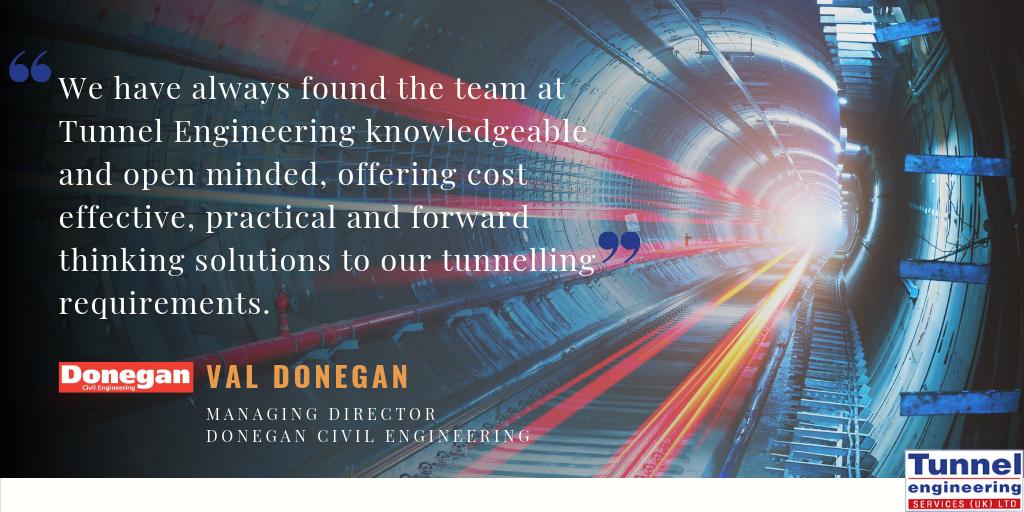 Wonderful testimonial from Val Donegan, Donegan Civil Engineering - tesuk.co.uk

#DoneganCivils
#tunnelling 
#civilengineering