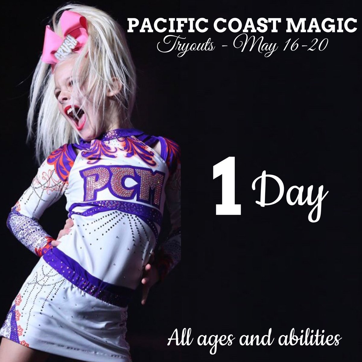PCMCheer's tweet image. Tryouts start tomorrow!!! Come join the PCM family 💜🍊 951-894-7438