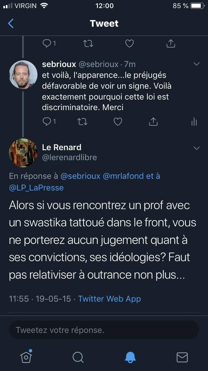 sebrioux's tweet photo. Pouvons-nous discuter de laïcité sans finir par dévier vers les musulmans et éventuellement vers le nazisme? On dirait que non...  #NonPL21 #PL21 #Godwin #PolQc https://t.co/dmrEcGG19I