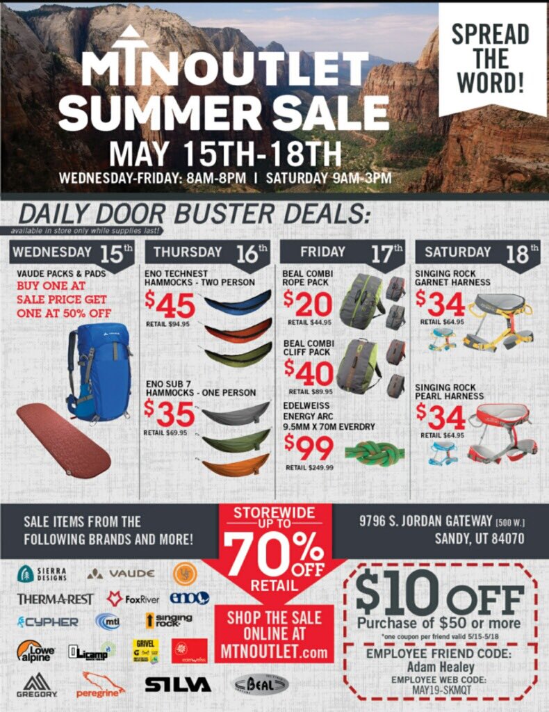 sheeshka13's tweet photo. Hey guys! I wanted to let you all know that Liberty mountain is a having hug sale! If you need anything for your outdoor adventures, meow is the time! 
https://t.co/00TZ61mMTk
Adam’s Code: MAY19-SKMQT https://t.co/DgOSmMPTKI