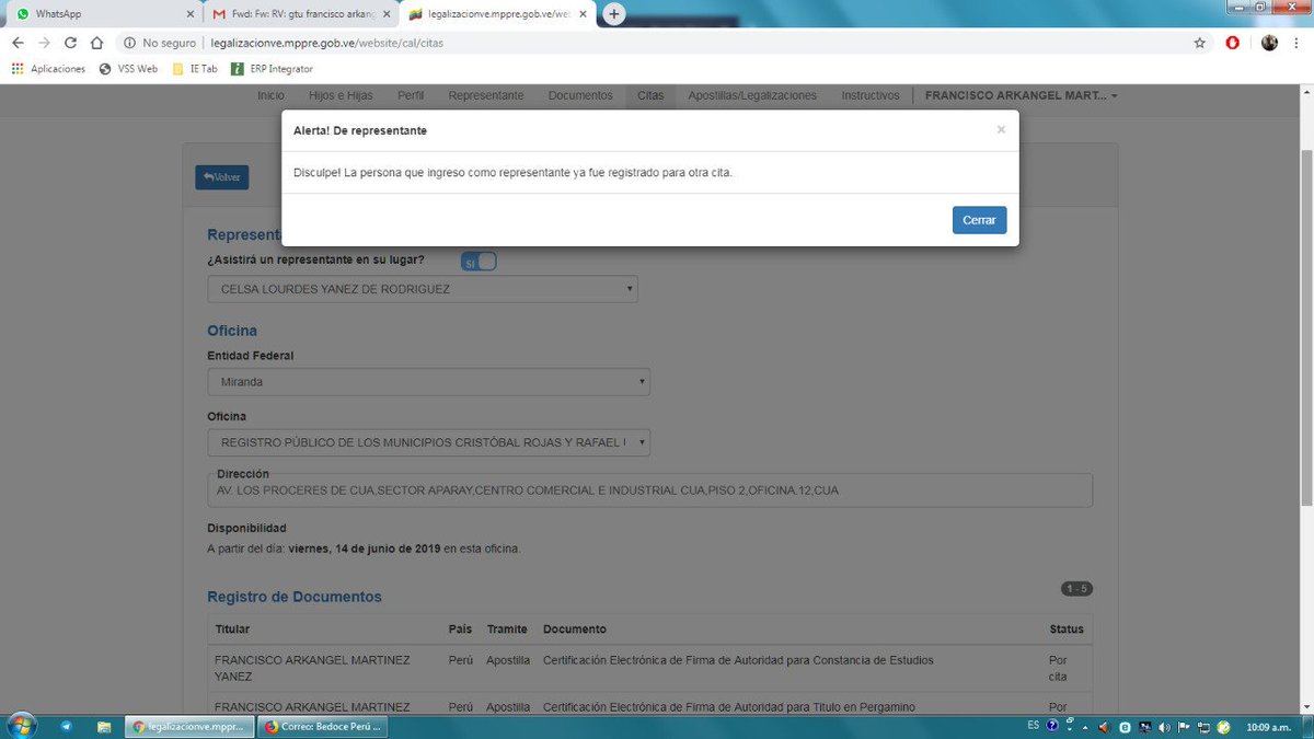 Milberm93gmail1's tweet photo. #apostilla  buen día alguien q me ayude con esto ya registre los documentos la semana pasada fue la cita pero no hubo sistema y no le atendieron a mi suegra y hoy vuelvo a tomarla pero me sale eso como q si no puedo ponerla a ella otra vez https://t.co/imL97fAWNN