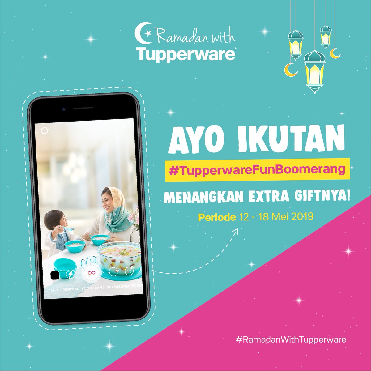 tupperwareID's tweet photo. Extra gift dari #Tupperware berhak dibawa pulang 10 pemenang #TupperwareFunBoomerang setiap minggunya! Mau? Ayo, ikuti kompetisinya sekarang. Cek informasi lengkapnya di https://t.co/66aD6sd3tz

#RamadanWithTupperware https://t.co/6g4NK4Wb2X