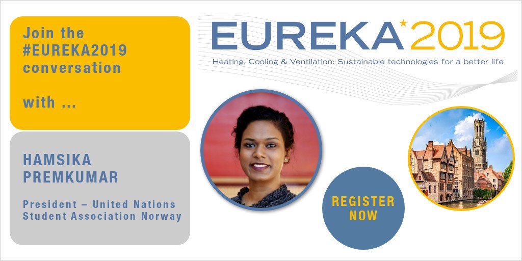 EPEESecretariat's tweet photo. How can young people effectively contribute to #SDGs? On June 11th Hamsika Premkumar will speak on the matter at #EUREKA2019 Register now: https://t.co/UZ7vmQK2rB #Sustainability #HVACRWeek https://t.co/PcpQwCdjSh