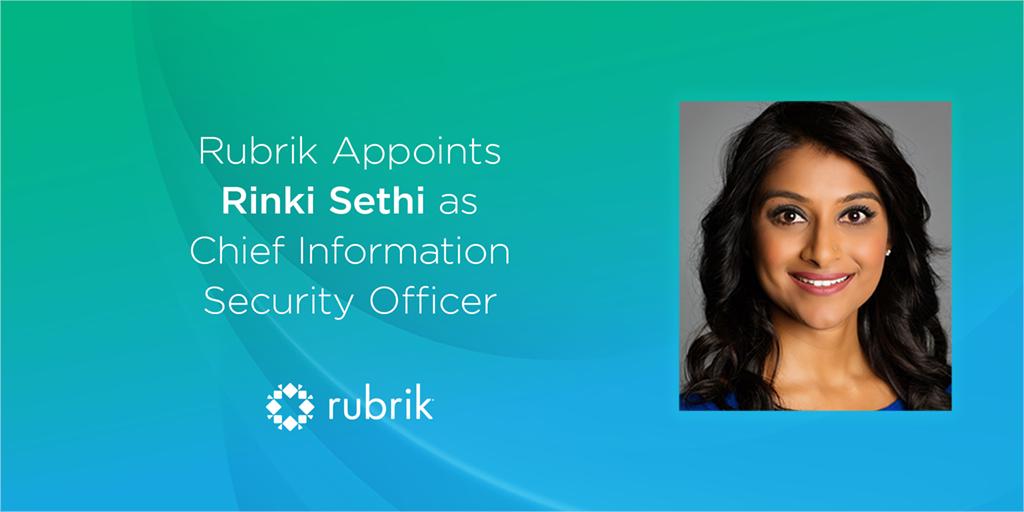 rubrikInc's tweet photo. We're excited to welcome cybersecurity leader @rinkisethi as our CISO! Learn how she'll lead efforts to protect Rubrik's information and tech assets &amp; help drive product innovations https://t.co/2LvtANVVF9 https://t.co/7CpTDxGqBH