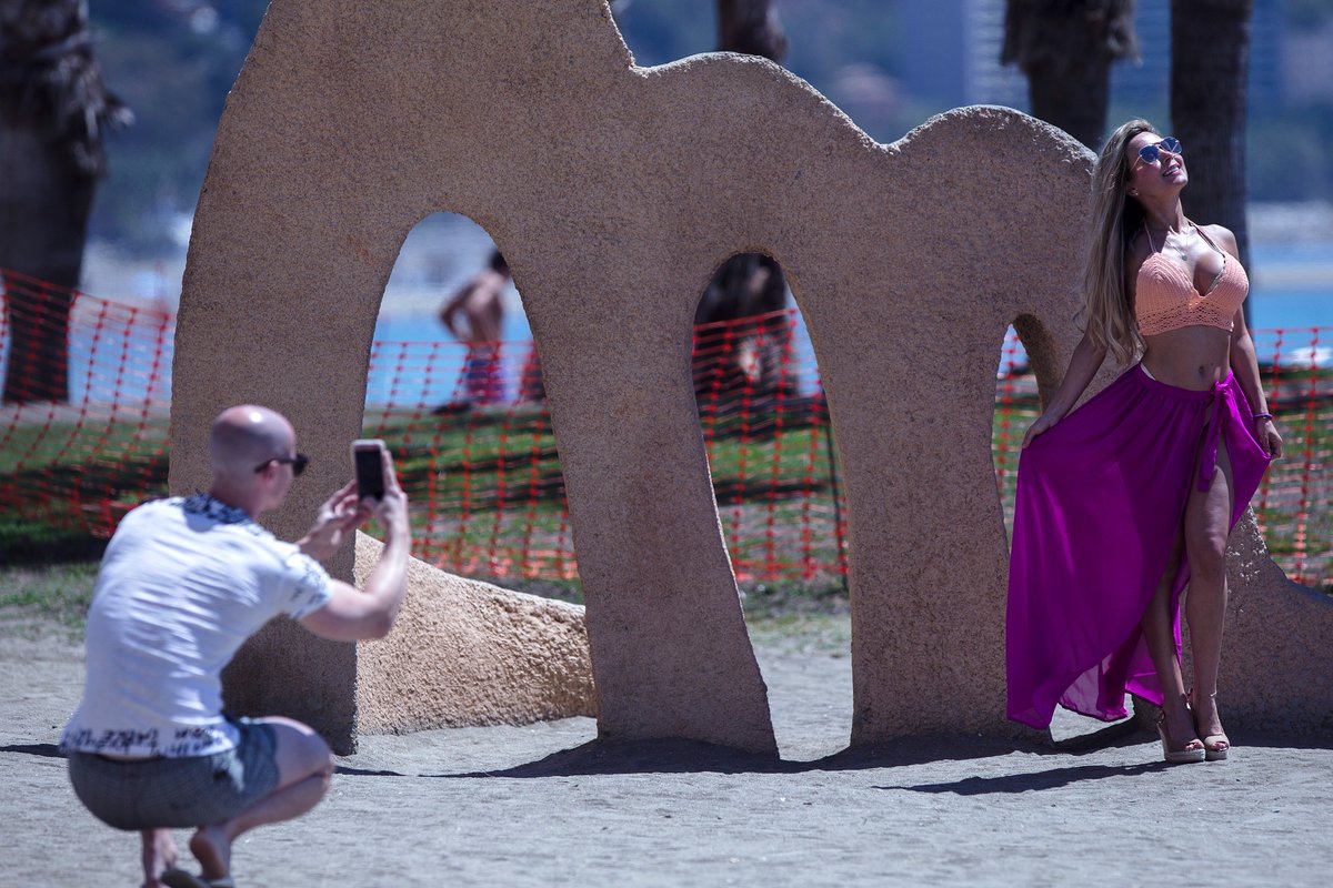 Esta mañana en la playa de la Malagueta.