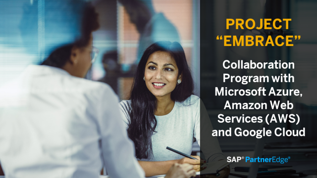 agapter's tweet photo. SAP announces project "Embrace," in collaboration with @Microsoft, @AWS + @Google, and #Circular2030 winner at #SAPPHIRENOW. https://t.co/KpoUlfz6JJ https://t.co/lt9klW0DFi
