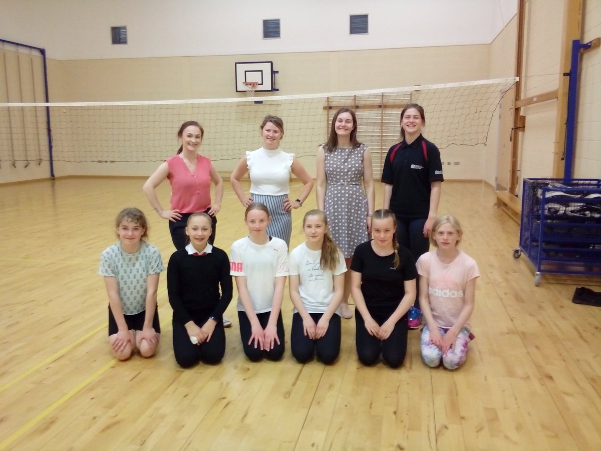 Staff v pupils to finish off the after-school volleyball sessions...good play by both teams, tactics of tiring the girls out with sports day first seemed to work... Huge thanks to former pupil Fiona Reuss-Newland for the coaching.