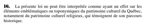 sebrioux's tweet photo. La #Catholaïcité du #PL21: Chapitre 4, article 16. La présente loi ne peut être interprétée comme ayant un effet sur les
éléments emblématiques (...) du Québec, notamment du patrimoine culturel religieux... #PolQc #NonPL21 https://t.co/rzwQp62qRF